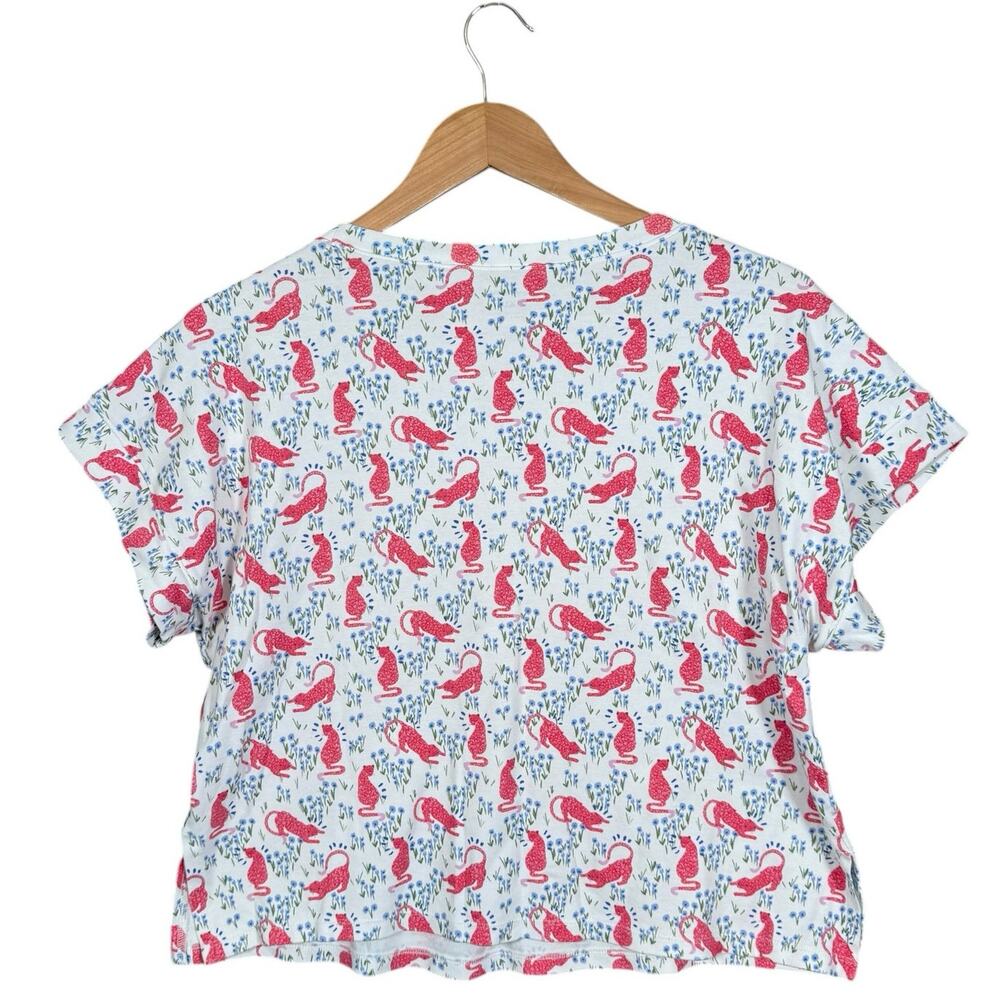 Roller Rabbit Pajama Set XL Cheetah Garden Cotton Tee Lounge Set - Picture 4 of 10